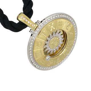 Estate Italian 18K Diamond Moveable Zodiac Medallion