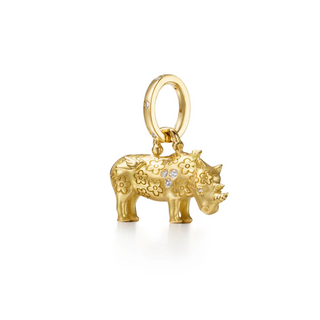 Temple St. Clair Small Kifaru Rhino Pendant with Diamonds
