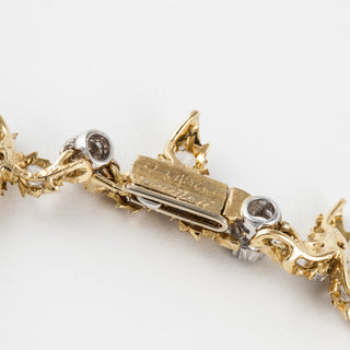 Vintage Buccellati 18K Two-Tone Gold Pearl & Diamond Fringe Necklace