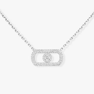 Messika 18K White Gold So Move Pavé Diamond Pendant Necklace