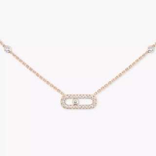 Messika 18K Rose Gold Move Uno Pavé Pendant Necklace