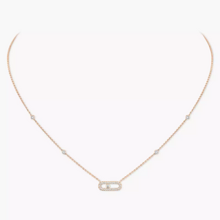 Messika 18K Rose Gold Move Uno Pavé Pendant Necklace