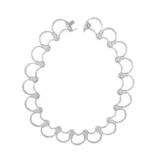 Estate Diamond Half Moon Collar Necklace