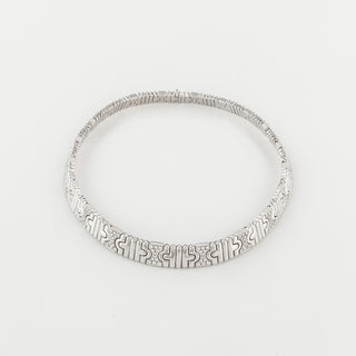 Vintage Bulgari 18K White Gold Parentesi Necklace with Diamonds
