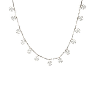 Estate Piaget 18K White Gold Diamond Drop Chain Necklace