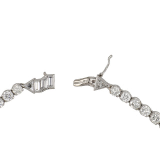 Mid-Century Round & Baguette Diamond Double-Row Necklace