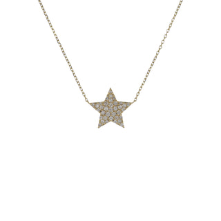 18K Small Diamond Star Pendant Necklace