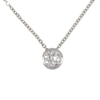 Platinum Old European-Cut Diamond Pendant Necklace