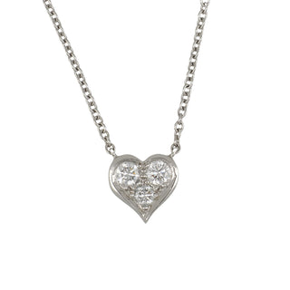 Estate Tiffany & Co. Platinum Diamond "Tiffany Hearts" Pendant Necklace