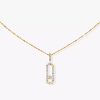 Messika 18K Gold Move Uno Pavé Diamond Large Pendant Necklace