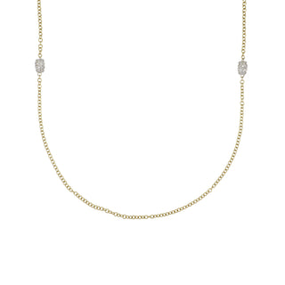 18K Gold Diamond Station Necklace