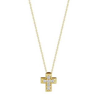 Verragio 18K Gold Small Diamond Cross Pendant