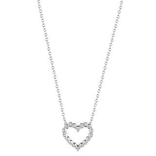 Verragio 18K White Gold Diamond Heart Pendant