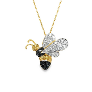 Lisa Nik Sapphire & Diamond Bee Pendant Necklace