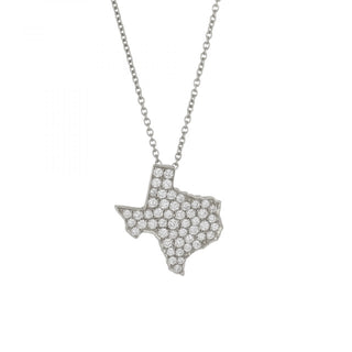 Lisa Nik 18K White Gold Diamond Texas Pendant Necklace