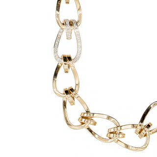 Seaman Schepps 22K Gold Daytona Necklace with Diamond Links