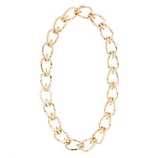 Seaman Schepps 22K Gold Daytona Necklace with Diamond Links