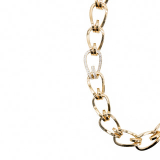 Seaman Schepps 22K Gold Daytona Necklace with Diamond Links