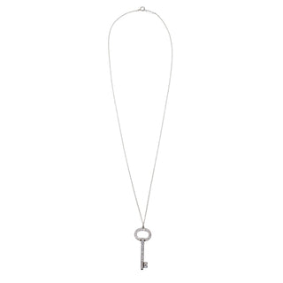 Estate Tiffany & Co. Platinum Diamond Key Pendant Necklace