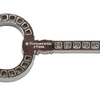 Estate Tiffany & Co. Platinum Diamond Key Pendant Necklace