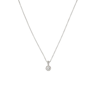Tenenbaum Platinum Old European-Cut Diamond Drop Pendant Necklace