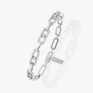 Messika 18K White Gold Move Link Multi Diamond Bracelet