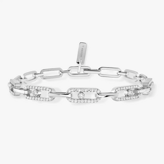 Messika 18K White Gold Move Link Multi Diamond Bracelet