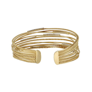 Estate 14K Gold Diamond Cuff Bracelet