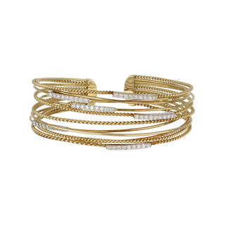 Estate 14K Gold Diamond Cuff Bracelet