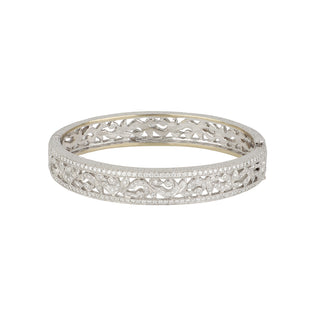 Penny Preville 18K White Gold Hinged Diamond Bangle