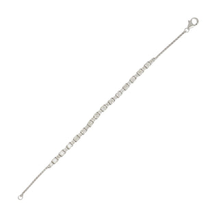 Vintage/Estate White 14K Gold Diamonds Line Bracelet