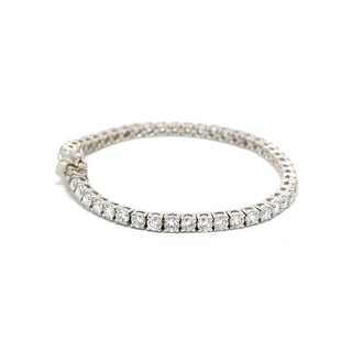 Vintage/Estate 18K White Gold Diamonds Line Bracelet