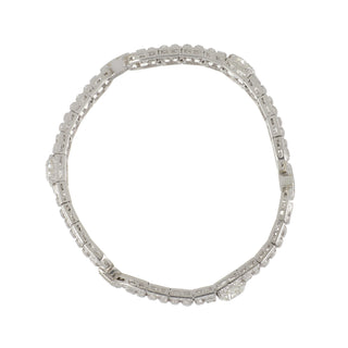 Art Deco Platinum Diamond Lattice Line Bracelet