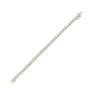 Estate 14K White Gold Diamond Box Link Bracelet