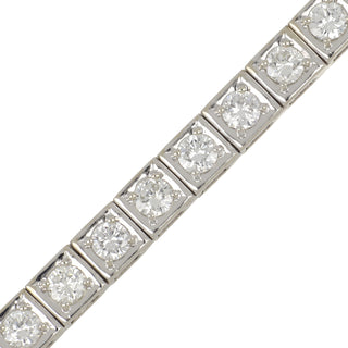 Estate 14K White Gold Diamond Box Link Bracelet