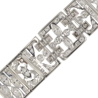 Art Deco Platinum Old European-cut Diamond Openwork Link Bracelet