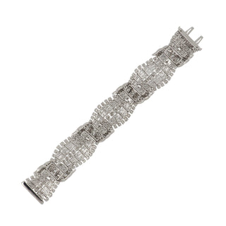 Vintage/Estate White Platinum Diamonds Link Bracelet