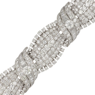 Vintage/Estate White Platinum Diamonds Link Bracelet