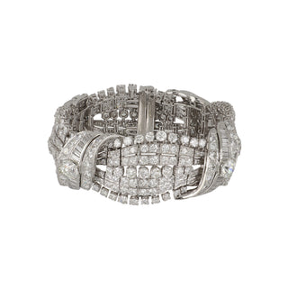 Vintage/Estate White Platinum Diamonds Link Bracelet