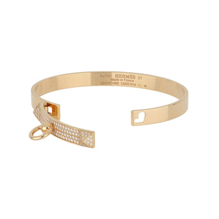 Hermès 18K Rose Gold Diamond Bangle