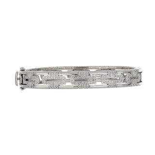 Estate 18K White Gold Diamond Bangle Bracelet