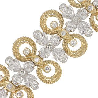Vintage Diamond Openwork Link Bracelet