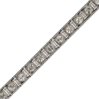 Vintage 1990s Platinum Box-Set Diamond Line Bracelet