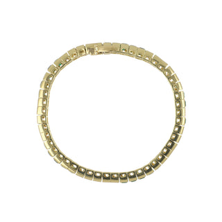 Vintage Tiffany & Co. 18K Gold Diamond & Emerald Line Bracelet