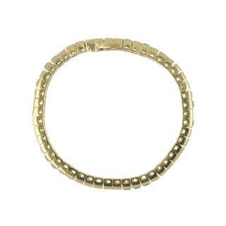 Vintage Tiffany & Co. Square-Cut Diamond & Emerald Line Bracelet