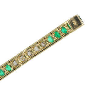 Vintage Tiffany & Co. Square-Cut Diamond & Emerald Line Bracelet