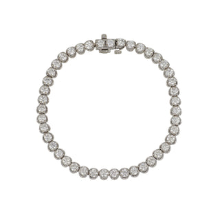 Estate 14K White Gold Diamond Line Bracelet