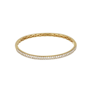Tenenbaum 18K Gold 2.30ct Pave Diamond Hinged Bangle