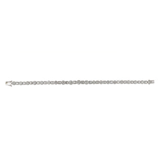 Art Deco Platinum Alternating Diamond Line Bracelet