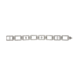 Art Deco Platinum Diamond Plaque Bracelet